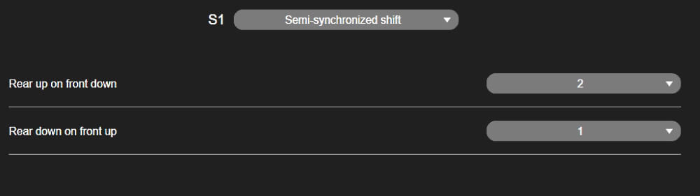 Semi-synchro settings